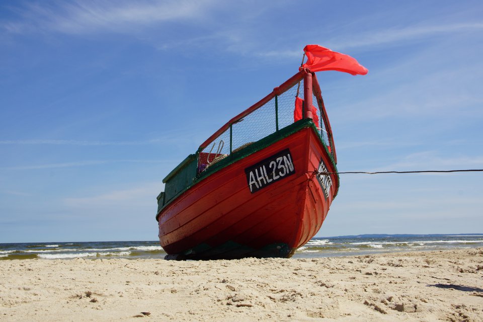Boot am Strand von Ahlbeck
